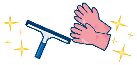掃除道具ゴム手袋のイラスト